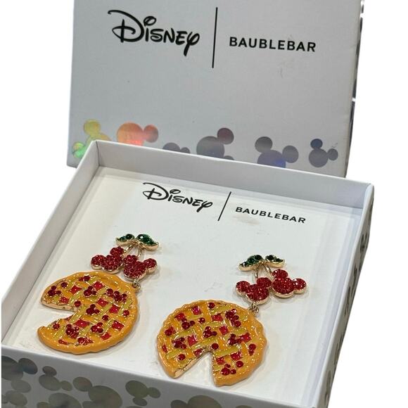 NIB Disney x Baublebar Cherry Pie Earrings Mickey Mouse Hidden Gems 2024 Fall - Picture 1 of 13